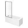 Arezzo Black Framed Fixed Round Single Ended Shower Bath  In Bathroom Large Image