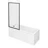 Arezzo Black Framed Fixed Square Single Ended Shower Bath Large Image