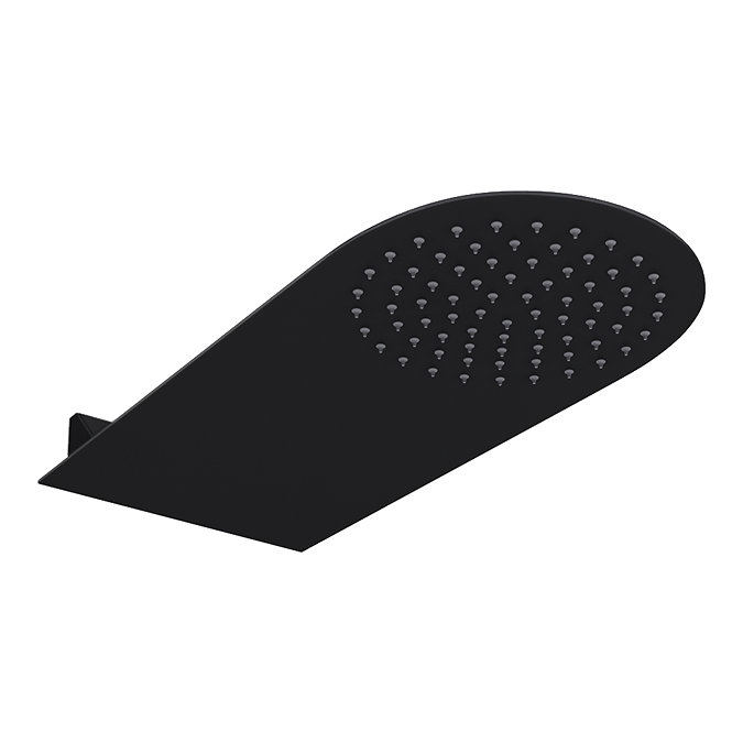 Arezzo Black Round Flat Fixed Shower Head (200 x 480mm)  Standard Large Image