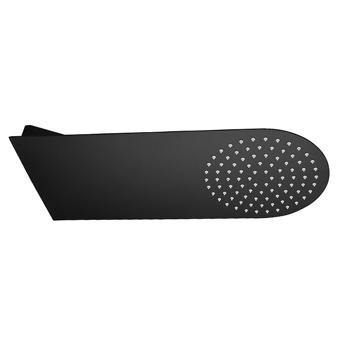 Arezzo Black Round Flat Fixed Shower Head (200 x 480mm)  Profile Large Image