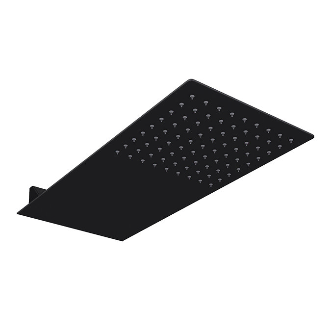 Arezzo Black Square Flat Fixed Shower Head (220 x 500mm)  Standard Large Image