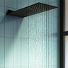 Arezzo Black Square Flat Fixed Shower Head (220 x 500mm) Large Image