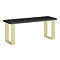 Arezzo Black Terrazzo Bathroom Bench with Brushed Brass Frame (1100 x 350mm)