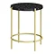 Arezzo Black Terrazzo Round Bathroom Side Bath Table with Brushed Brass Frame