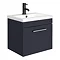 Arezzo Blue Wall Hung Sink Vanity Unit + Toilet Package with Chrome Handle Profile Large Image