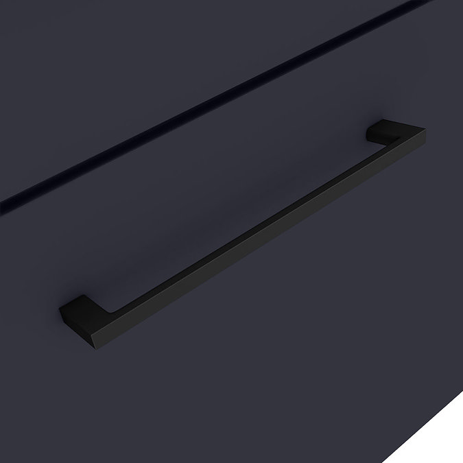 Arezzo Blue Wall Hung Sink Vanity Unit + Toilet Package with Matt Black Handle Standard Large Image