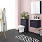 Arezzo Blue Wall Hung Sink Vanity Unit + Toilet Package with Rose Gold Handle Large Image
