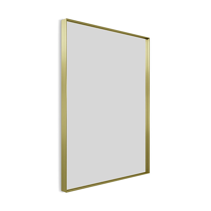 Arezzo Brushed Brass 600 x 800mm Rectangular Mirror Large Image