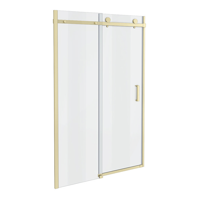 Arezzo Brushed Brass 1000mm Frameless Sliding Shower Door