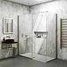 Arezzo Brushed Brass 10mm Glass 1400 x 800 Wet Room