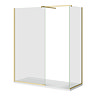 Arezzo Brushed Brass 10mm Glass 1700 x 700 Wet Room (inc. Screen, Side Panel + Tray)