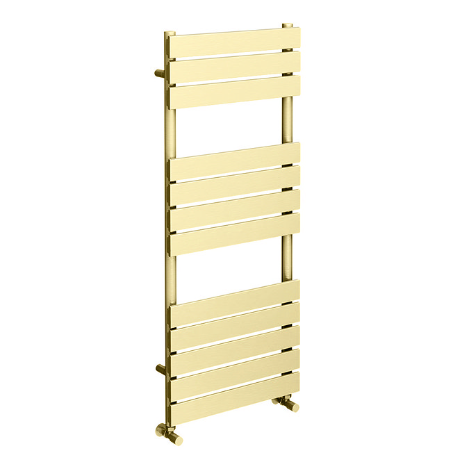 Arezzo Brushed Brass 1200 x 500mm Heated Towel Rail (incl. Valves + Electric Heating Kit)