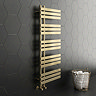 Arezzo Brushed Brass 1200 x 500mm 15 Bars Designer Heated Towel Rail