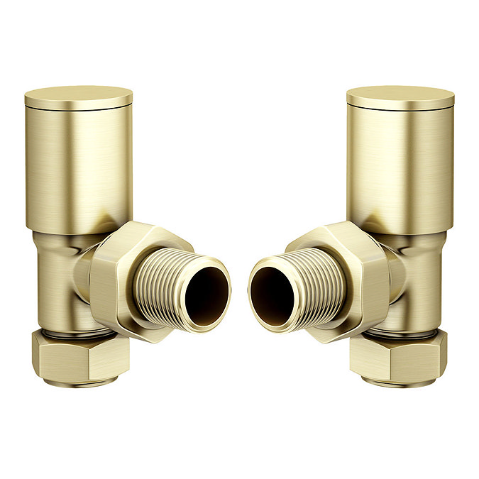 Arezzo Brushed Brass 1200 x 500mm Straight Heated Towel Rail (incl. Valves + Electric Heating Kit)