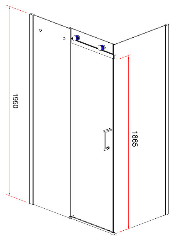 Arezzo Brushed Brass 1200 x 800 Frameless Sliding Door Shower Enclosure