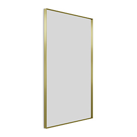 Arezzo Brushed Brass 1200 x 700mm Rectangular Mirror Large Image