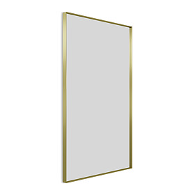 Arezzo Brushed Brass 1200 x 700mm Rectangular Mirror Large Image