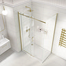 Arezzo Brushed Brass 1200 x 800 Frameless Sliding Door Shower Enclosure