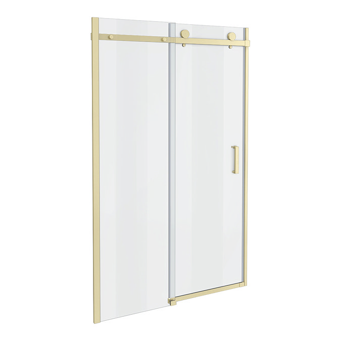 Arezzo Brushed Brass 1200mm Frameless Sliding Shower Door