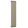 Arezzo Brushed Brass Vertical Round Bar Radiator 1600 x 370mm