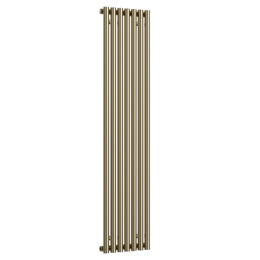Arezzo Brushed Brass 1600 x 370 Round Bar Straight Column Radiator