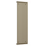 Arezzo Brushed Brass Vertical Round Bar Radiator 1600 x 480mm