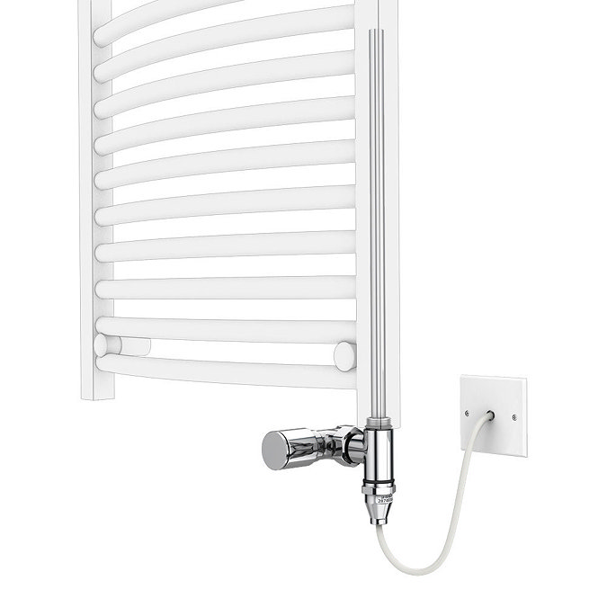 Arezzo Brushed Brass 1600 x 500mm Straight Heated Towel Rail (incl. Valves + Electric Heating Kit)