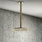 Arezzo Brushed Brass 195mm Thin Round Shower Head + 300mm Ceiling Mounted Arm Large Image