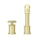Arezzo Brushed Brass 2TH Industrial Style Deck Mounted Basin Mixer Standard Large Image
