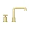 Arezzo Brushed Brass 2TH Industrial Style Deck Mounted Basin Mixer  In Bathroom Large Image