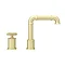 Arezzo Brushed Brass 2TH Industrial Style Deck Mounted Basin Mixer In Bathroom Large Image
