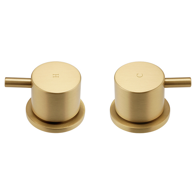Arezzo Brushed Brass 3/4" Deck Bath Side Valves (Pair)  Feature Large Image