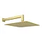 Arezzo Brushed Brass 300 x 300mm Ultra-Thin Square Shower Head + 90 Degree Bend Arm  Feature Large Image
