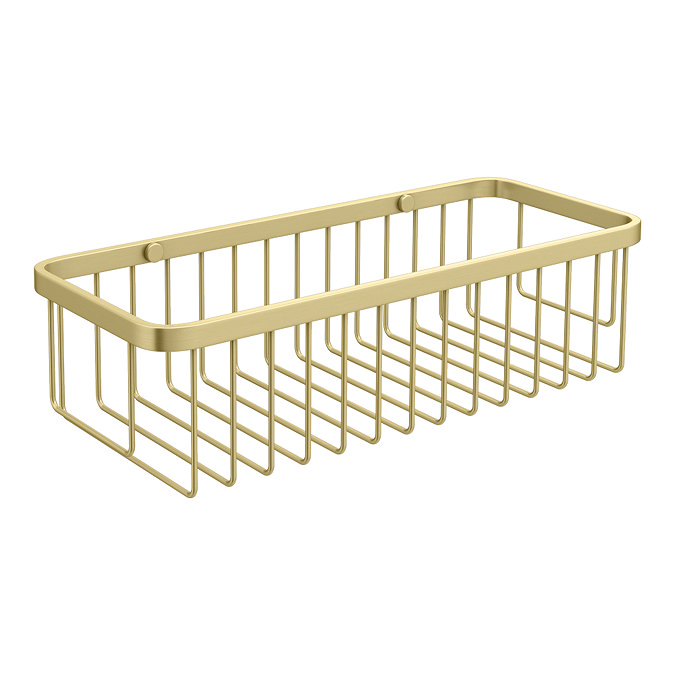 Arezzo Brushed Brass 300mm Wire Shower Basket