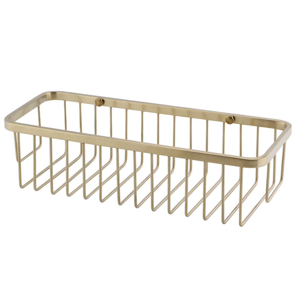 Arezzo Brushed Brass 300mm Wire Wall Mounted Shower Basket