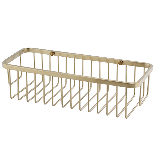Arezzo Brushed Brass 300mm Wire Shower Basket  Profile Large Image