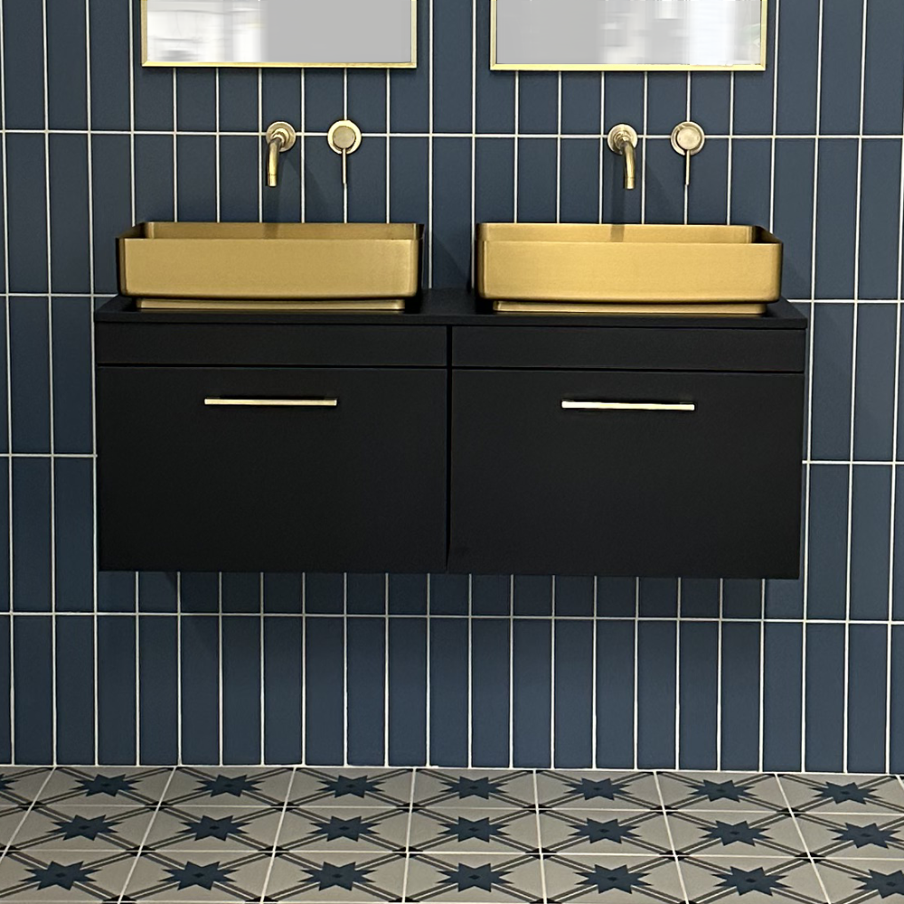 Arezzo Brushed Brass 340 x 520mm Rectangular Stainless Steel Counter