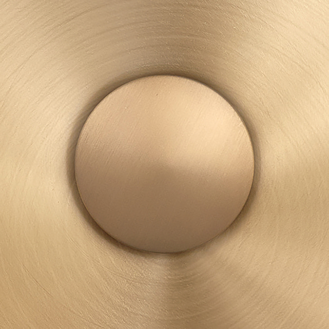 Arezzo Brushed Brass 360mm Round Stainless Steel Counter Top Basin + Waste  Profile Large Image