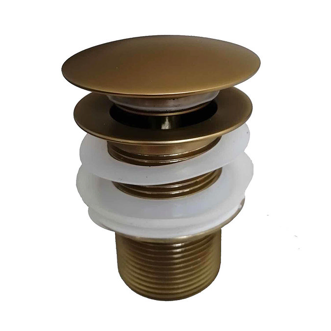Arezzo Brushed Brass 360mm Round Stainless Steel Counter Top Basin + Waste  Feature Large Image