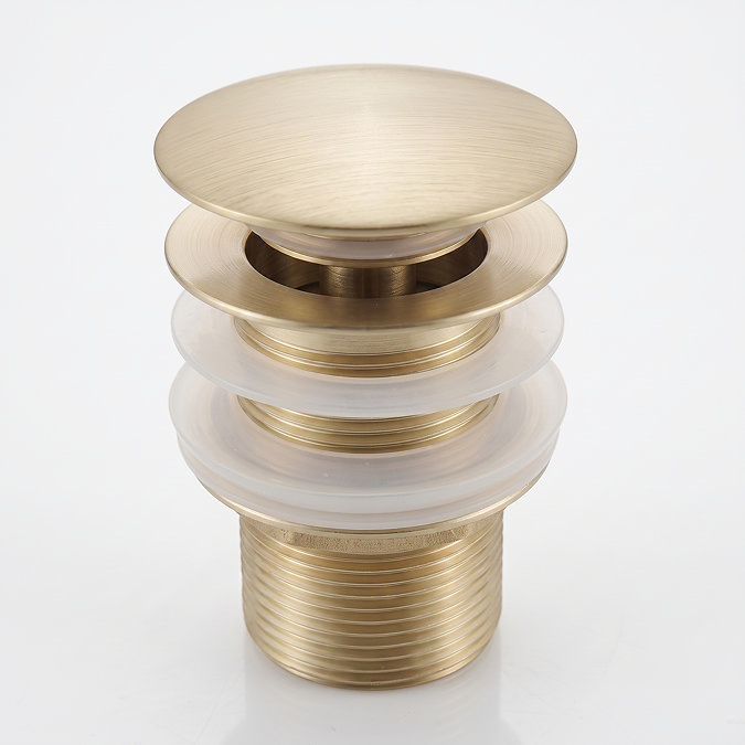 Arezzo Brushed Brass 360mm Round Stainless Steel Counter Top Basin + Waste