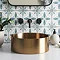 Arezzo Brushed Brass 360mm Round Stainless Steel Counter Top Basin + Waste Large Image