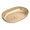 Arezzo Brushed Brass 380 x 560mm Oval Stainless Steel Counter Top Basin + Waste