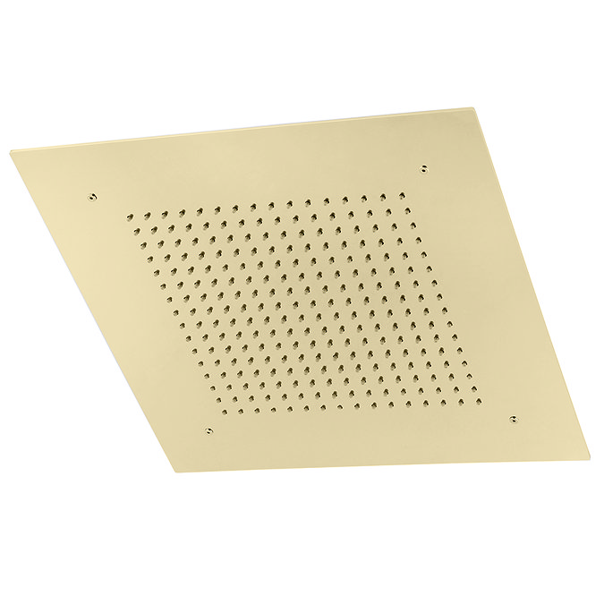 Arezzo Brushed Brass 400 x 400mm Recessed Ceiling Mounted Square Shower Head  Profile Large Image