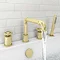 Arezzo Brushed Brass 4TH Industrial Style Deck Mounted Bath Shower Mixer Inc. Pull Out Handset Large