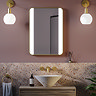 Arezzo Brushed Brass 500 x 700mm Rectangular Illuminated Strips Bathroom Mirror