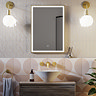 Arezzo Brushed Brass 500 x 700mm Rectangular LED Illuminated Anti-Fog Bathroom Mirror