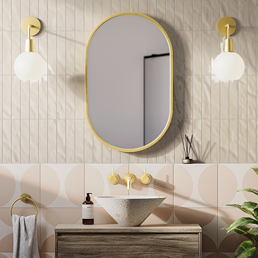 Arezzo Brushed Brass 500 x 800mm Capsule Mirror