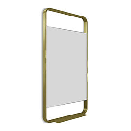 Arezzo Brushed Brass 550 x 1000mm Mirror with Shelf Medium Image