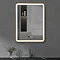 Arezzo Brushed Brass 600 x 800mm Rectangular LED Illuminated Anti-Fog Bathroom Mirror