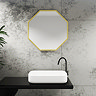 Arezzo Brushed Brass 600mm Octagon Mirror  Profile Large Image